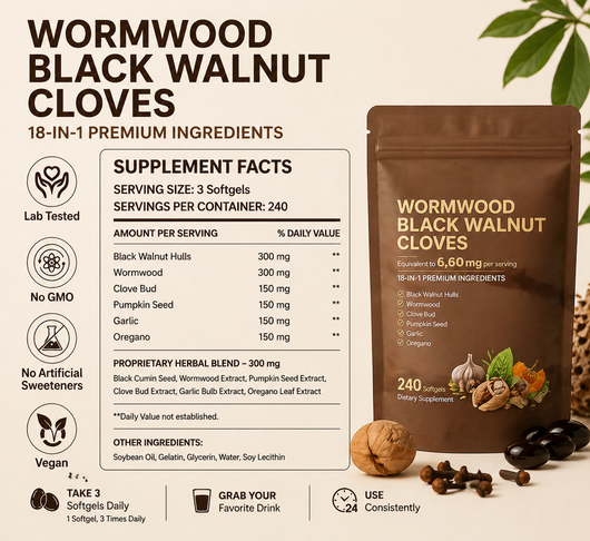 Revane Wormwood Black Walnut Cloves — 18-in-1 Botanical Gut Cleanse Formula